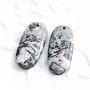 Pereche Grey lace jasper - natural, netratat