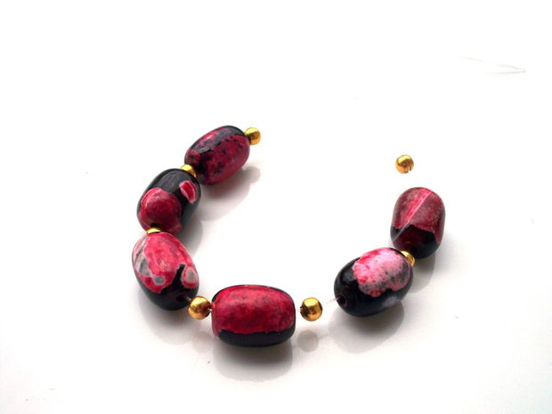Agate de foc red black
