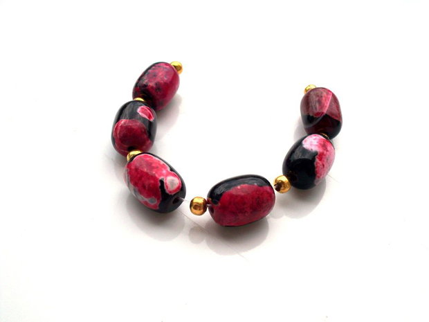 Agate de foc red black