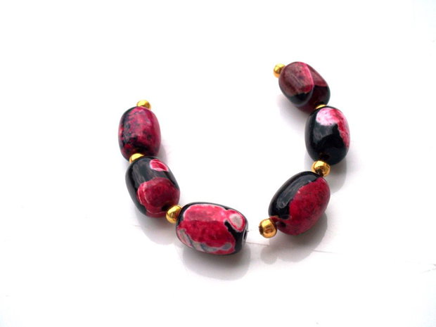 Agate de foc red black