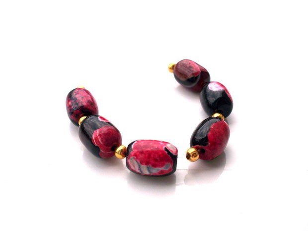 Agate de foc red black