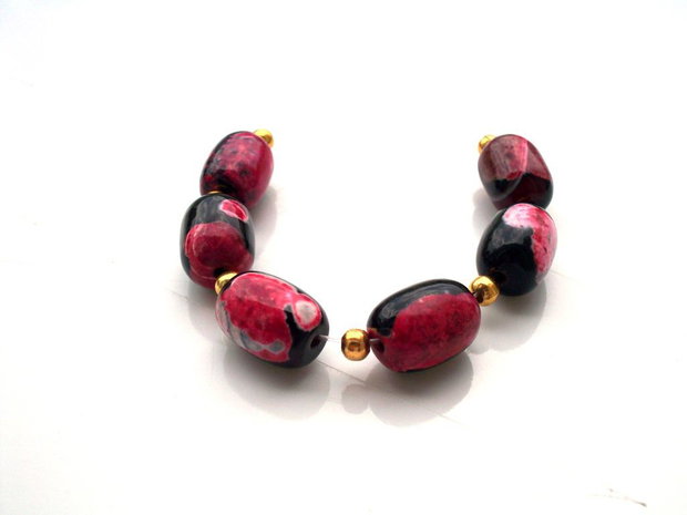 Agate de foc red black