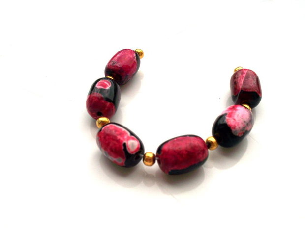 Agate de foc red black