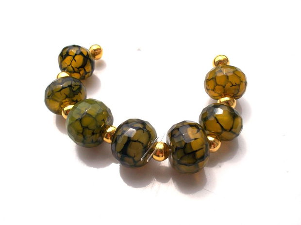 Agate de foc fatetate yellow black
