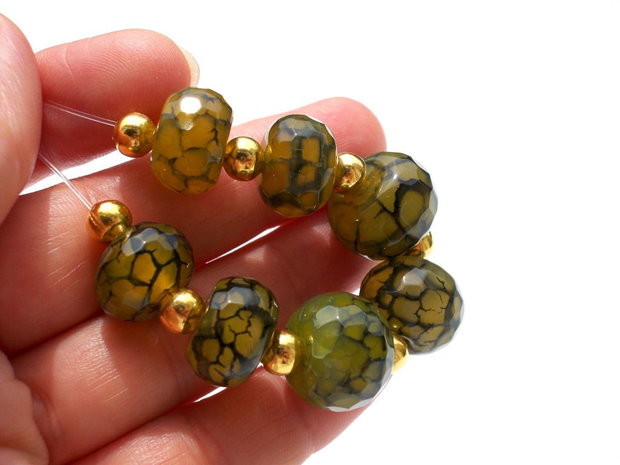 Agate de foc fatetate yellow black