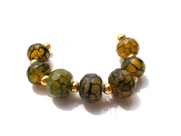 Agate de foc fatetate yellow black