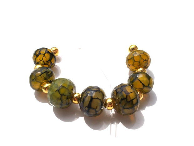 Agate de foc fatetate yellow black