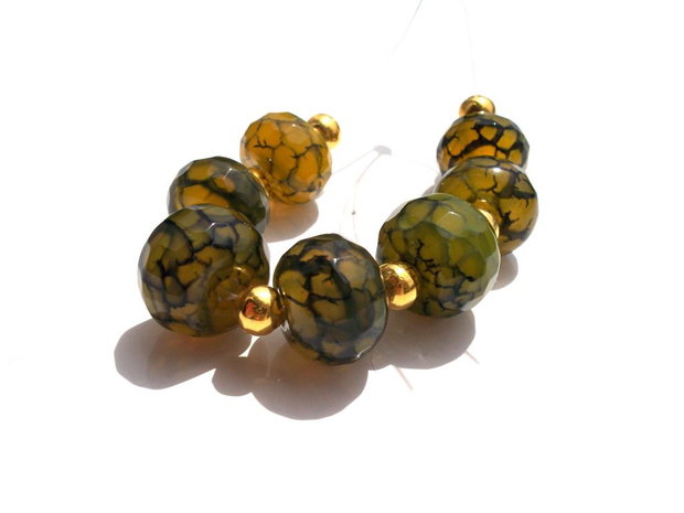 Agate de foc fatetate yellow black