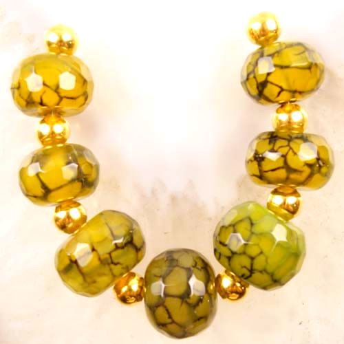 Agate de foc fatetate yellow black