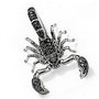 9236 - Pandantiv, aliaj metalic argintiu antichizat, rhinestones / cristale de sticla, negru, scorpion