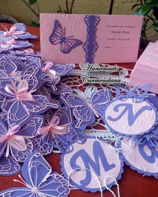 Set papetarie botez tematic fluturasi