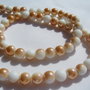 Perle din STICLA alb - aurii de aprox 8.5 mm
