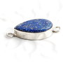 Conector lacrima cu Lapis Lazuli in rama argintata