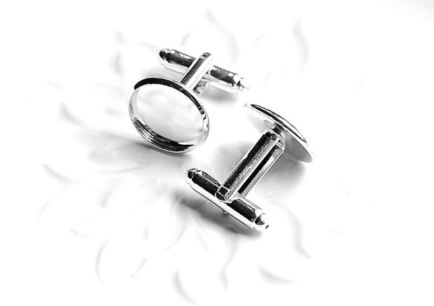 Baza butoni - argintiu platinat - interior 14 mm