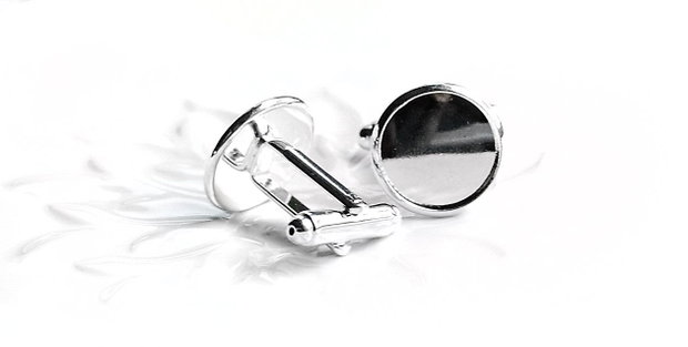 Baza butoni - argintiu platinat - interior 14 mm