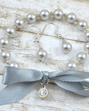 Set bratara si cercei cu perle Mallorca ''Delicate lady''