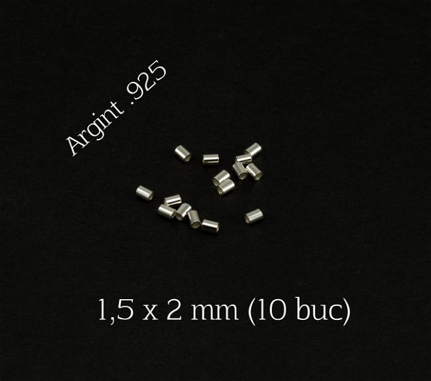 Crimpi Argint 925, 1,5 x 2 x 0,25 mm, -A-