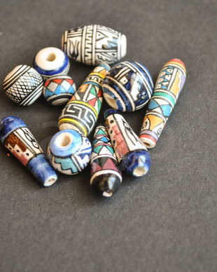 lot 10 Margele peruviene din ceramica 01