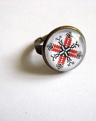 Inel  cu motiv traditional 29215