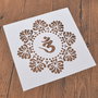 9760 - Stencil / sablon, plastic, simbol ohm si lotus