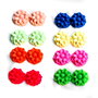 Set 8 perechi cabochoane polimer - flori - 8 nuante