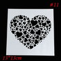 9757 - Stencil / sablon, plastic, inima