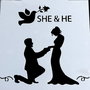 9753 - Stencil / sablon, plastic, cerere casatorie