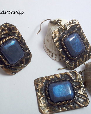 Blue stones,set cercei si inel