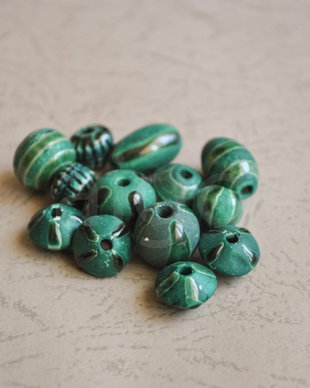 lot 10 Margele peruviene din ceramica 032