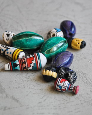 lot 10 Margele peruviene din ceramica 016