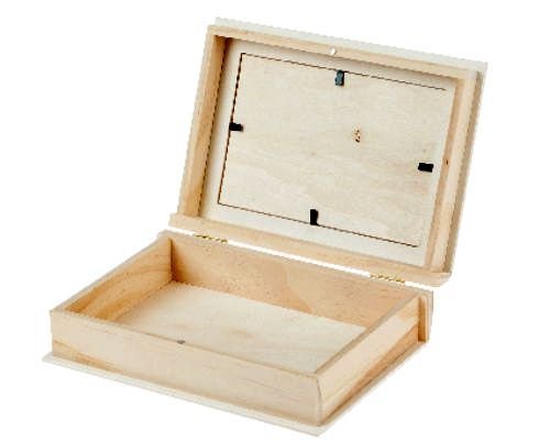 9764 - Cutie din lemn cu capac de sticla si incuietoare magnetica, carte