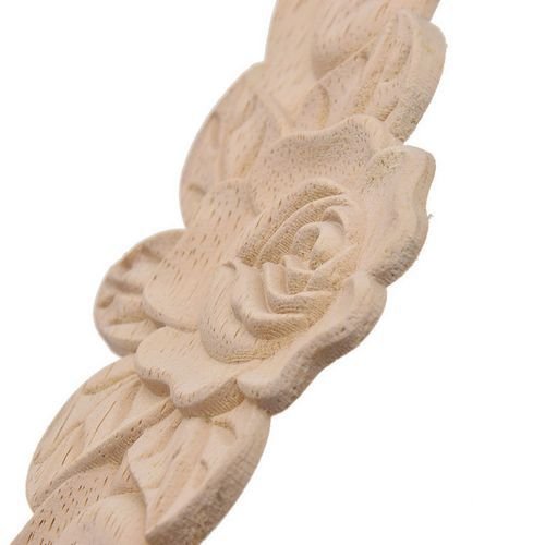 9713 - (1buc) Decoratiune, lemn sculptat nefinisat, trandafiri