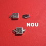Inchizatoare ornamentala patrata perforata din argint rodiat aprox 3.5x8x18 mm (cu anourile)