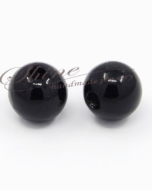 Perle negre, acril, 10mm