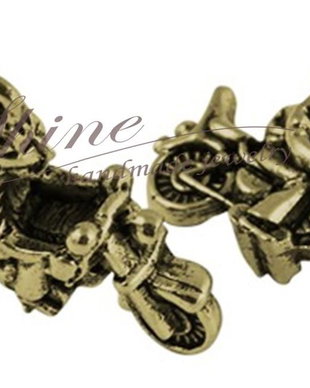 Charm motociclist 3D, bronz antichizat
