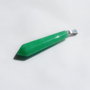 Pandantiv hexagonal din jad verde intens cu agatatoare argintie aprox 11x11x48 mm (63 mm cu agatataorea)