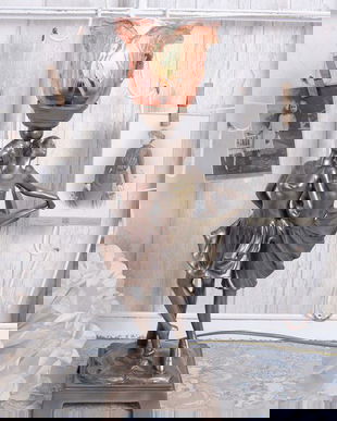 LAMPA  ART DECO CU DOUA FEMEI