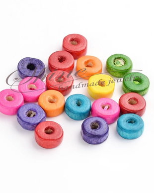 Margele colorate, rondel, 6x3mm
