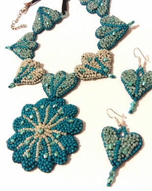 Set "flori turcoaz"