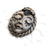 Cabochon lut polimeric cu insertie turmalina neagra bruta