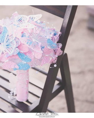 Buchet de mireasa cu fluturi Rainbow