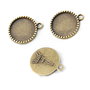 Baza pandant rotund , nuanta bronz antic - int. 18 mm