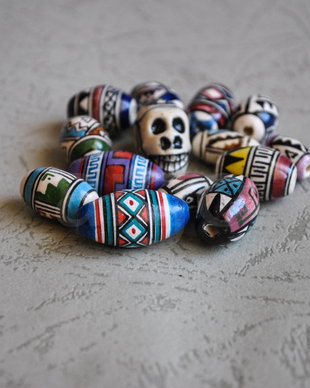 Lot Margele peruviene din ceramica 03