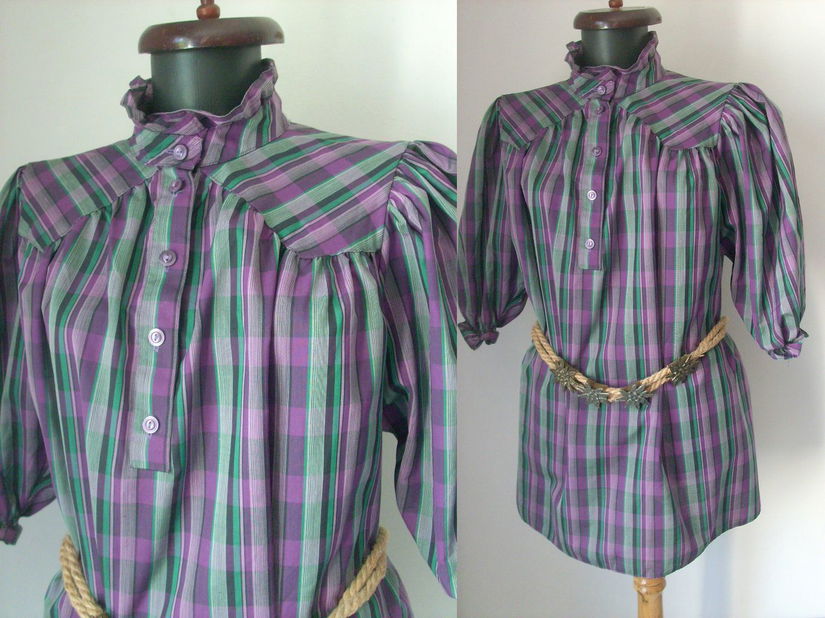 BLUZA BAVAREZA BUMBAC TARTAN