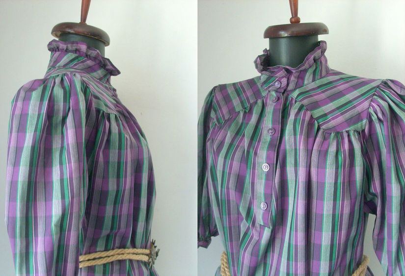 BLUZA BAVAREZA BUMBAC TARTAN