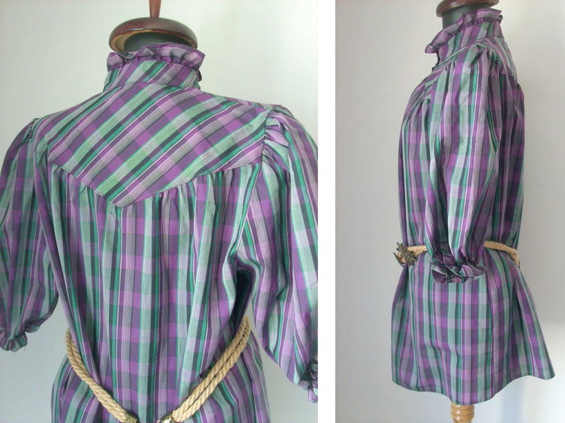 BLUZA BAVAREZA BUMBAC TARTAN