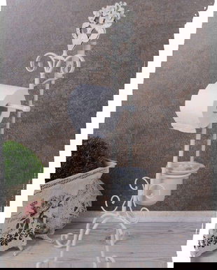 Suport pentru hartie igienica si  perie pentru baie din fier forjat