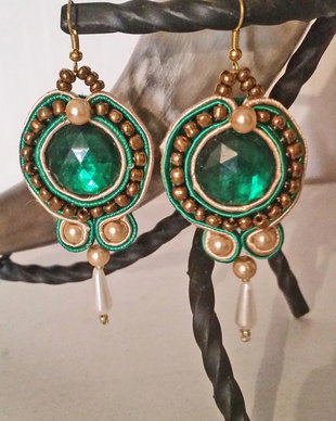 Cercei soutache verzi