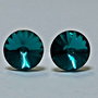 Cercei argint 925 cu piatra Swarovski Rivoli 8mm Blue Zircon