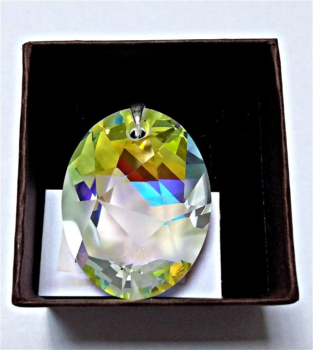 Pandant Kaputt Oval Crystal AB 36mm